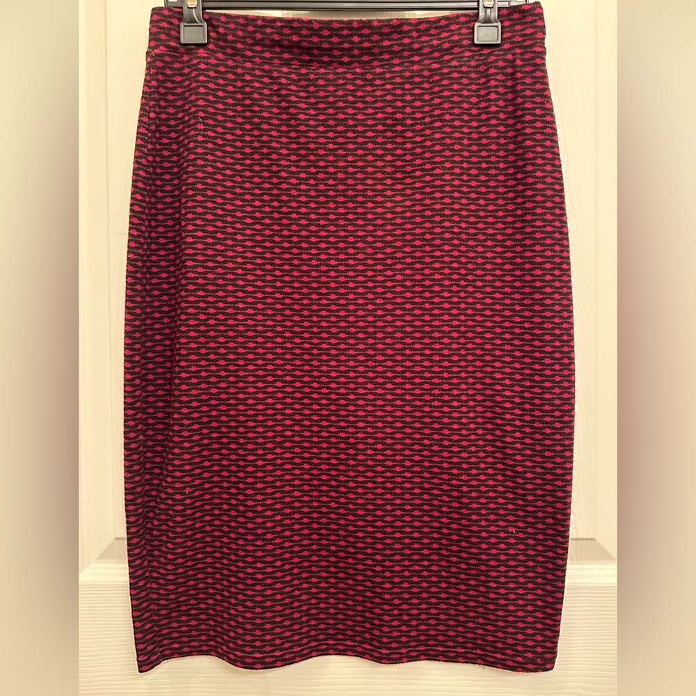 Red and Black Knit Skirt